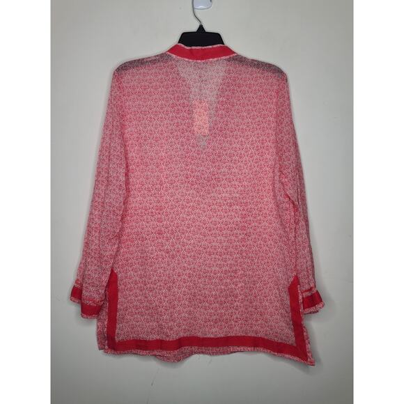 NWT St Tropez West red white swimsuit cover up tunic - XL - Picture 2 of 5